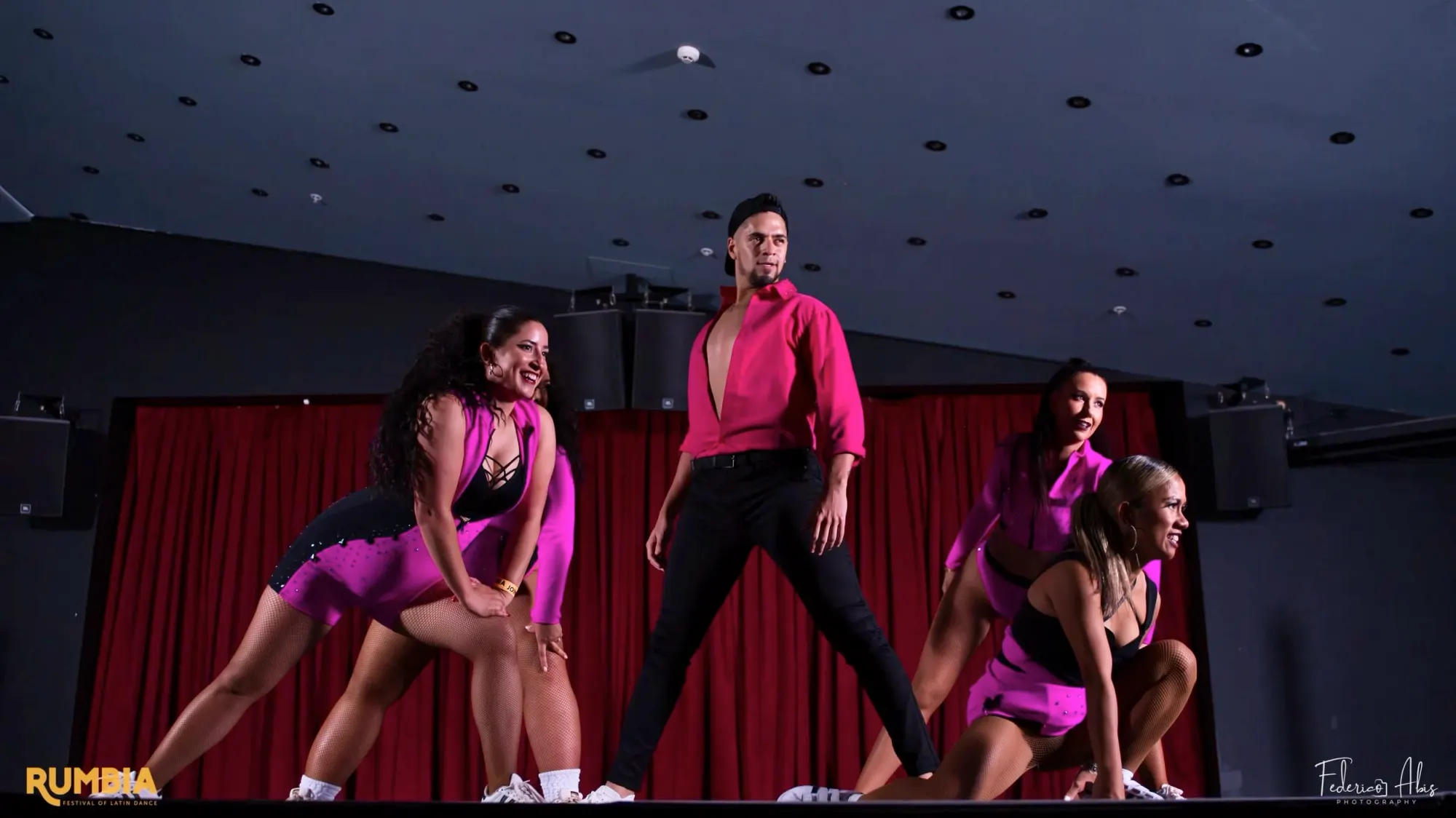 Dancers on stage at Rumbia